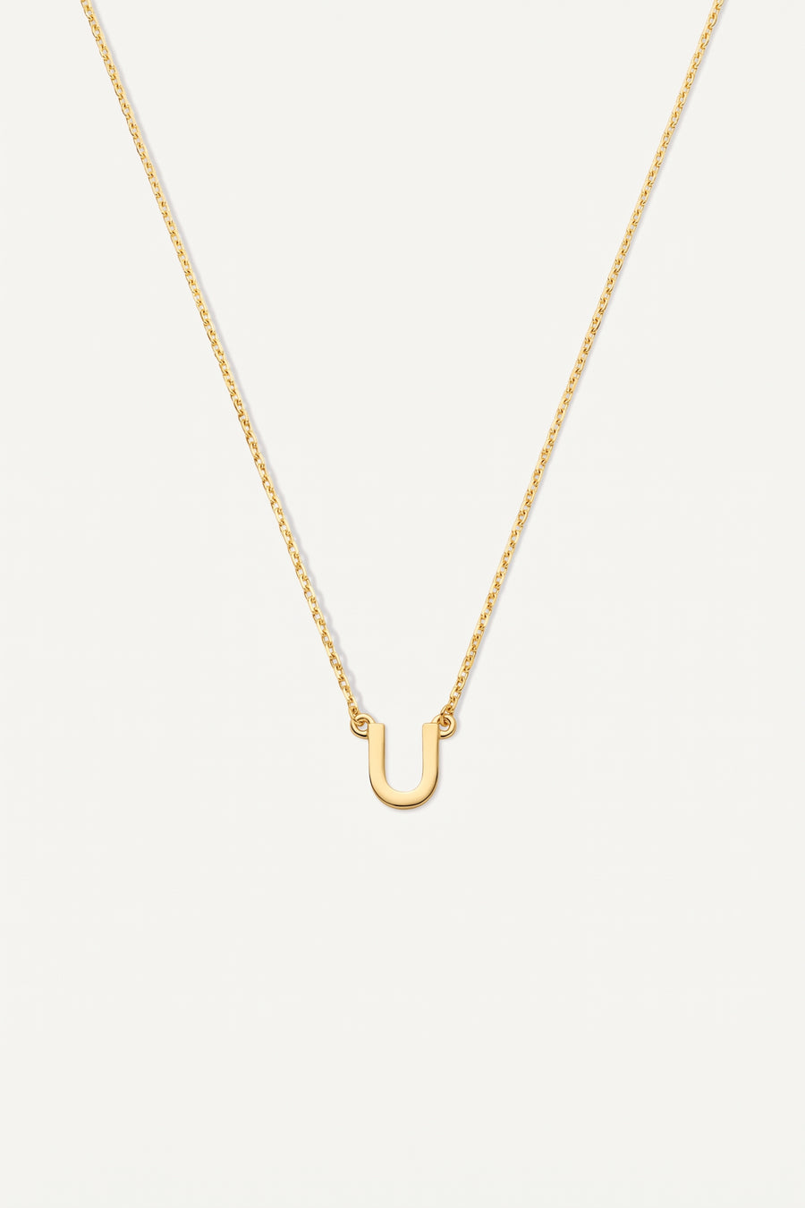 Gold Plated Necklace Initial Letter U