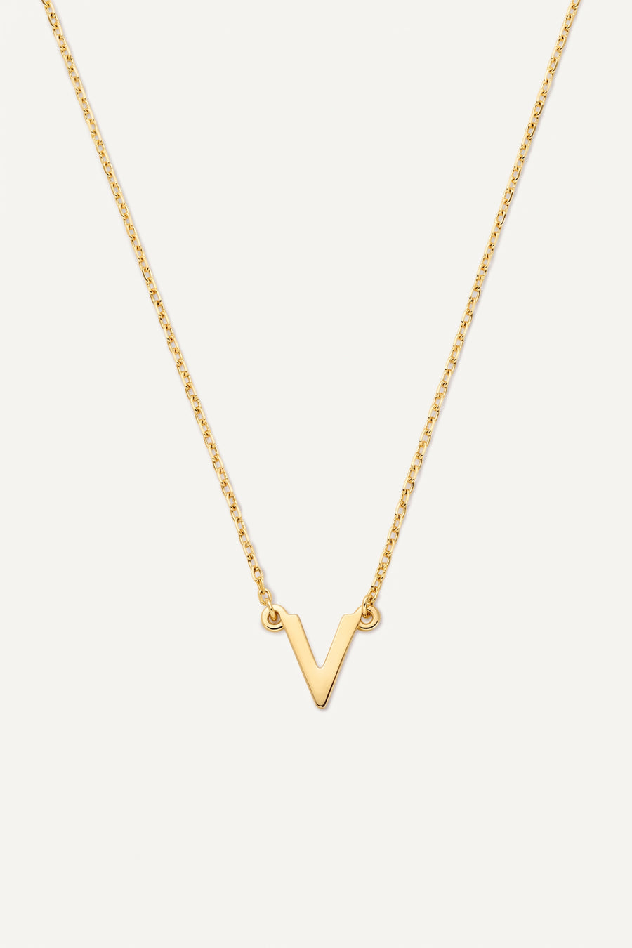 Gold Plated Necklace Initial Letter V