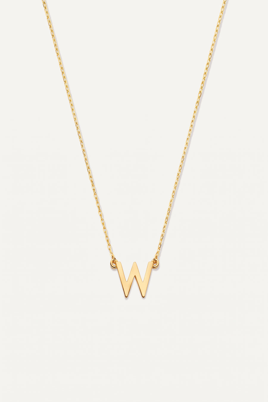 Gold Plated Necklace Initial Letter W