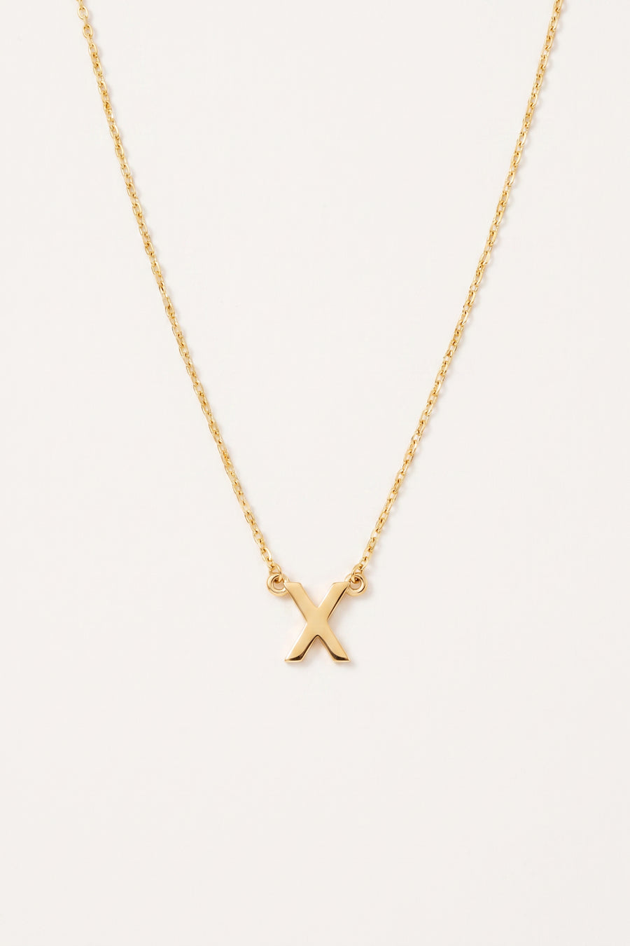 Gold Plated Necklace Initial Letter X