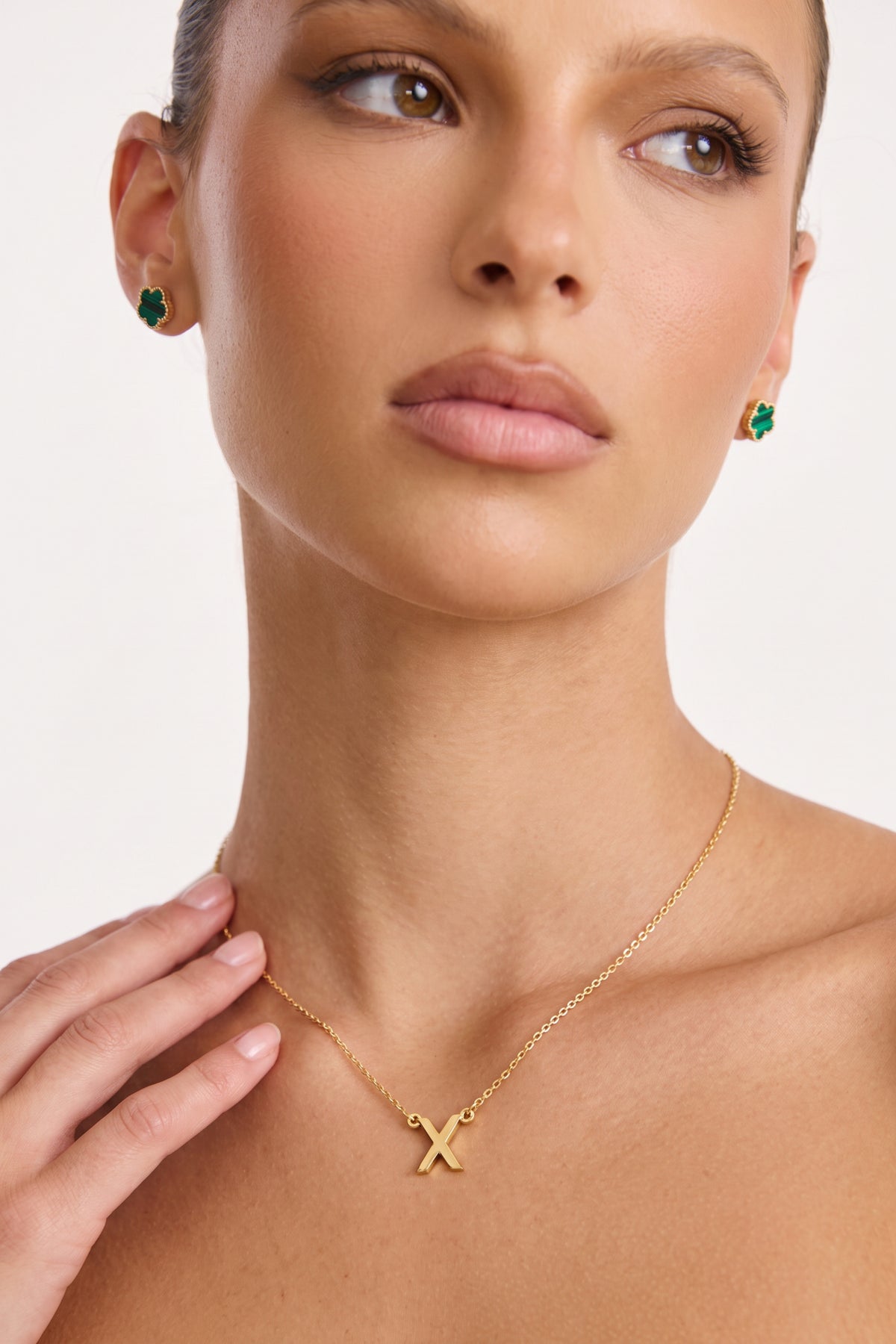 Gold Plated Necklace Initial Letter X