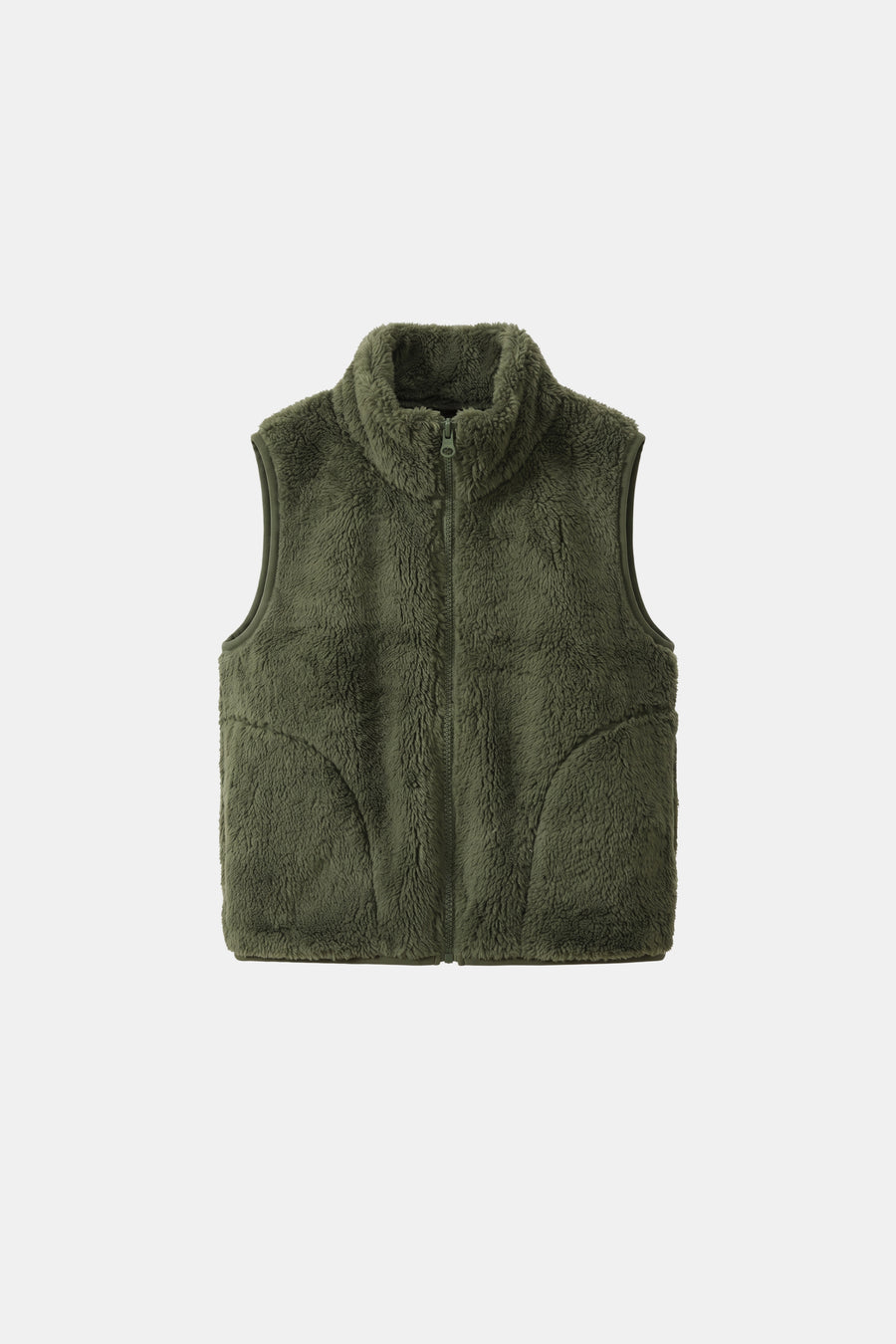 Faux Fur Gilet Green Fluffy Women