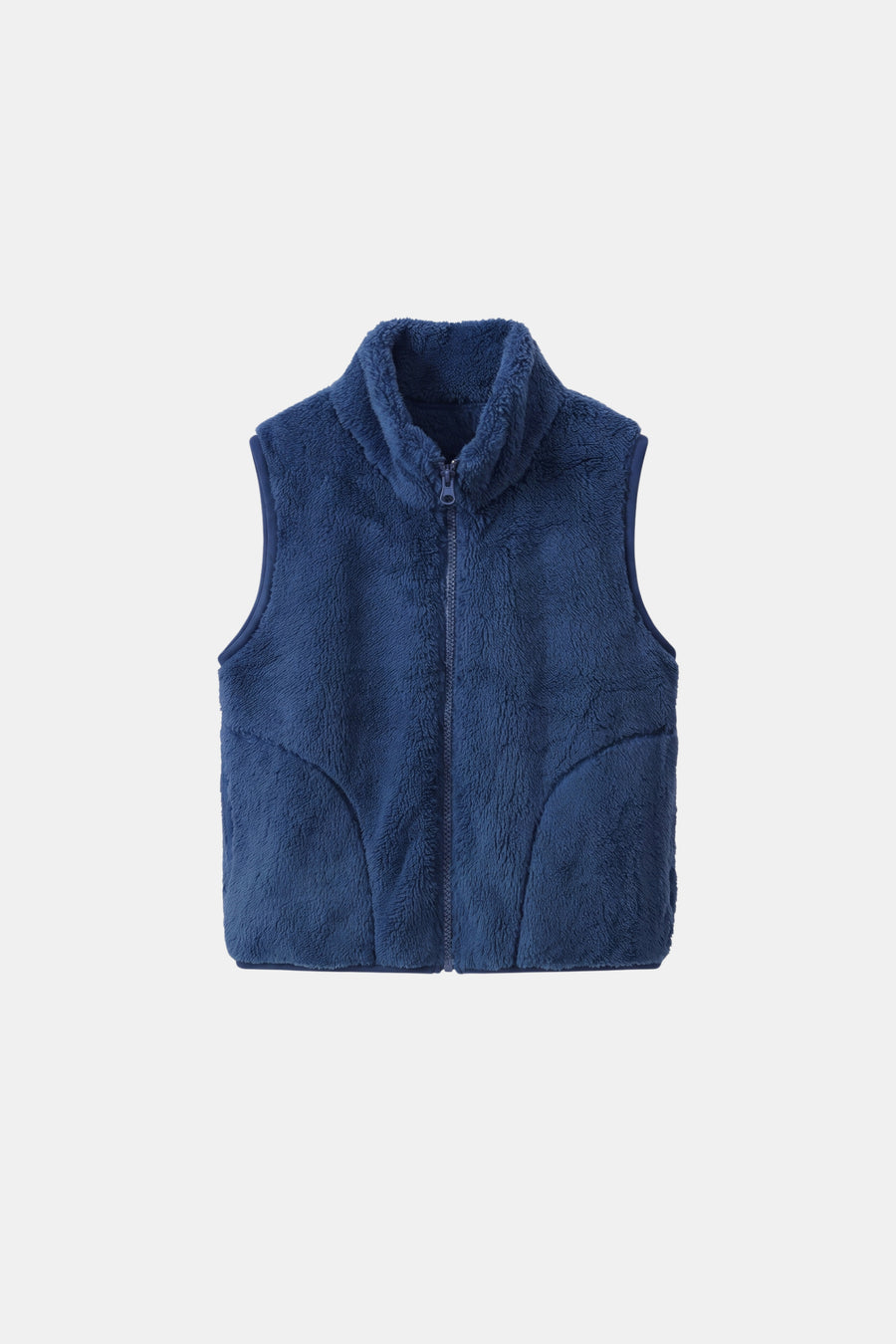 Faux Fur Gilet Navy Fluffy Women