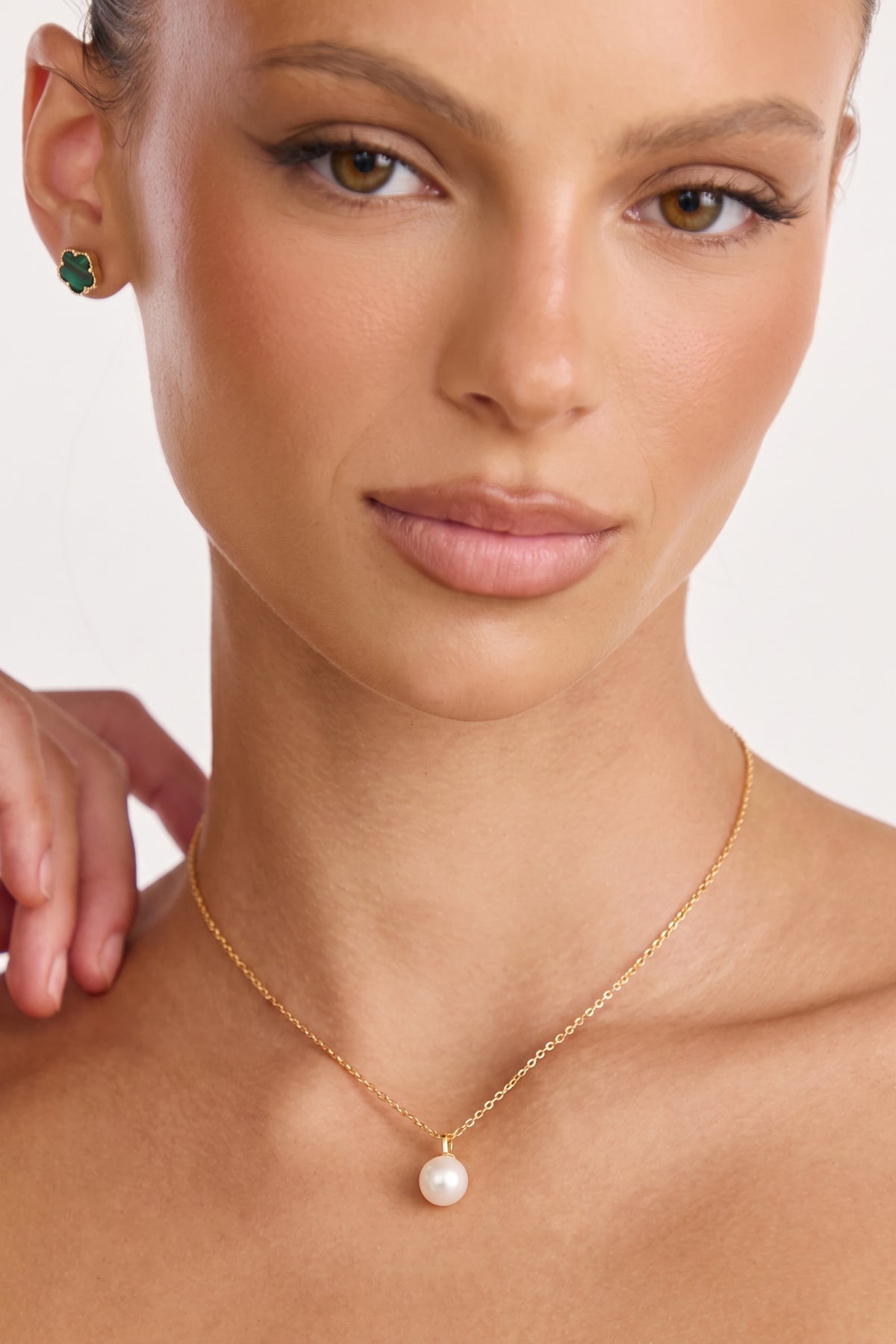 Gold Plated Necklace Pearl Drop Pendant
