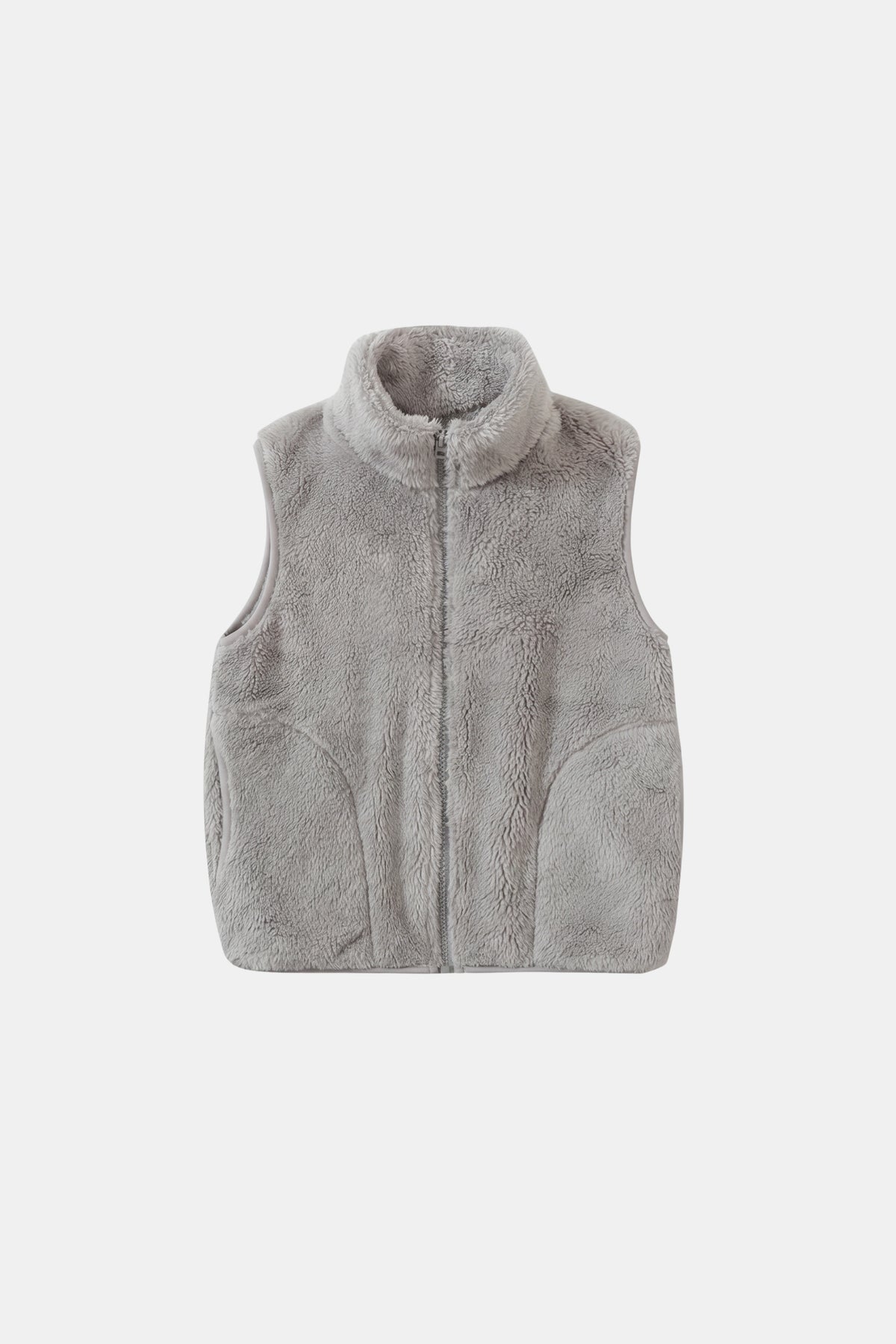 Faux Fur Gilet Grey Fluffy Women