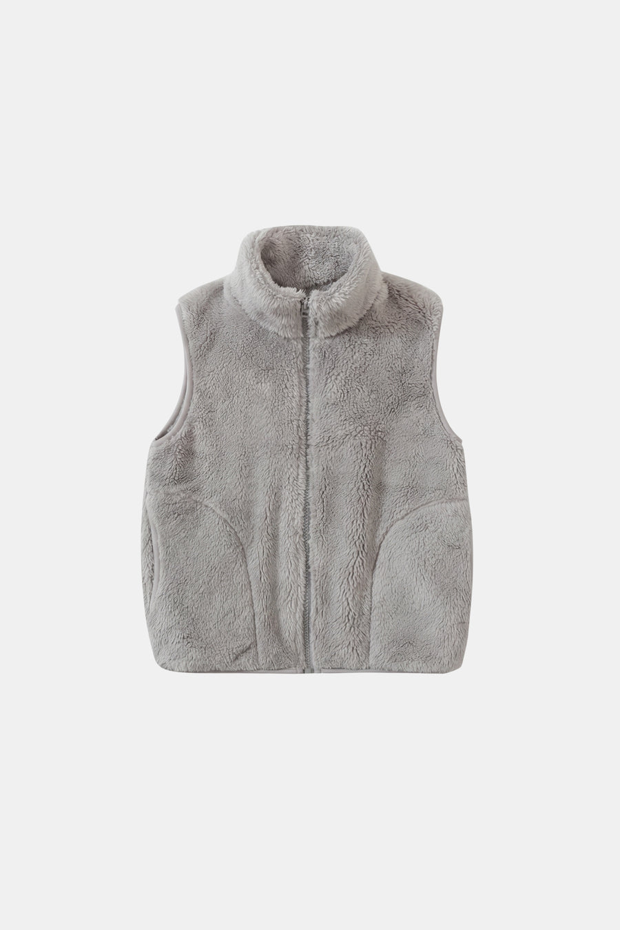 Faux Fur Gilet Grey Fluffy Women