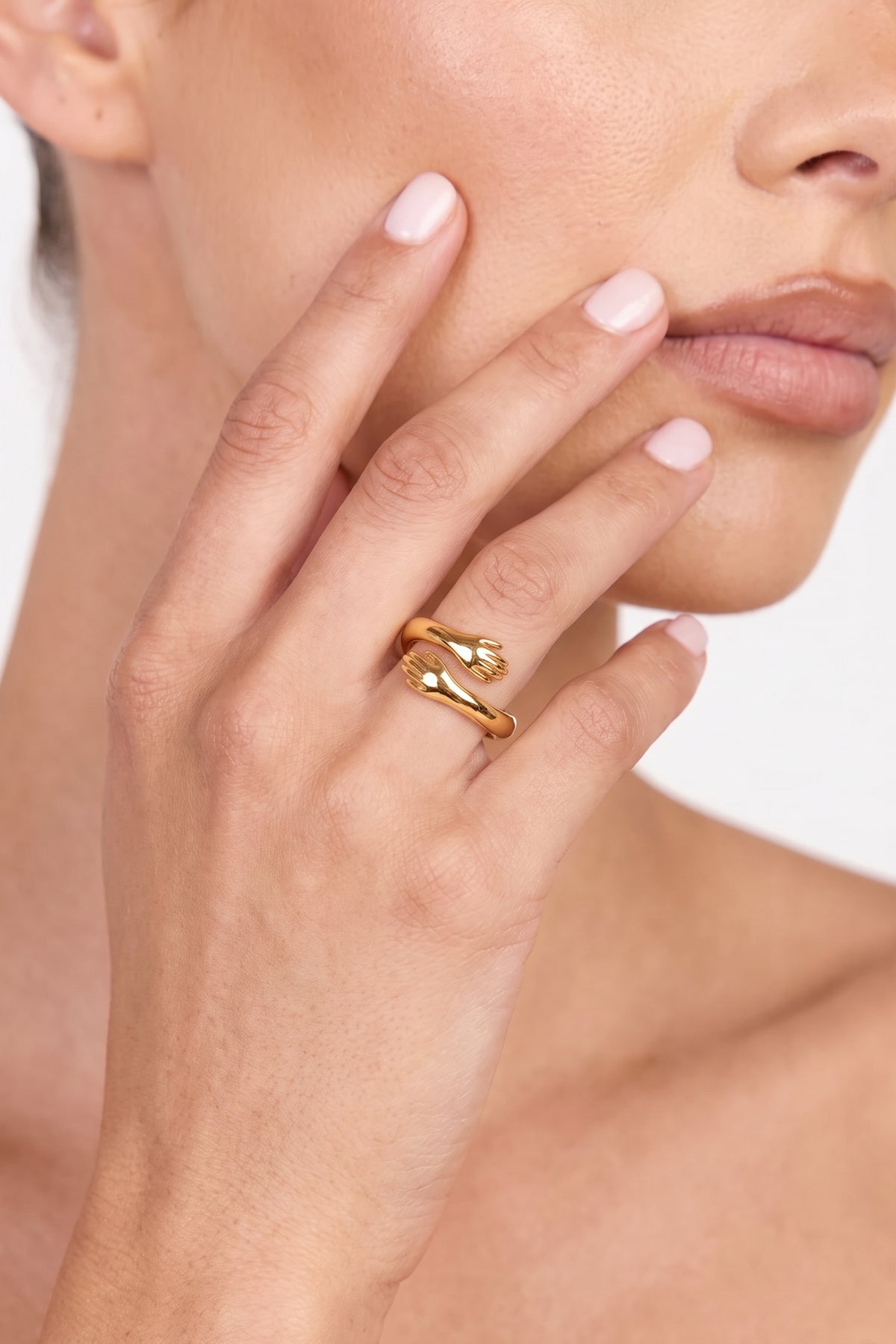 Gold Plated Ring Hug Open Wrap