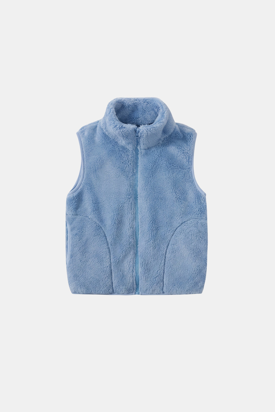 Faux Fur Gilet Blue Fluffy Women
