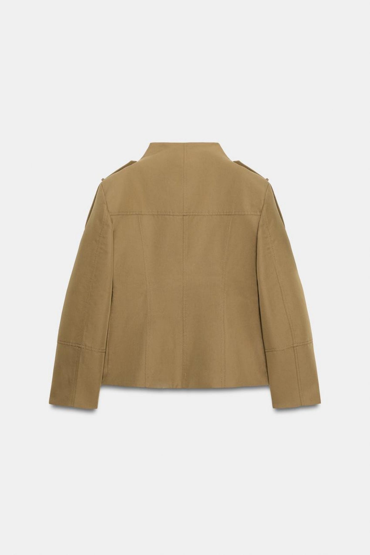 Khaki Jacket Safari Utility Buttoned, back