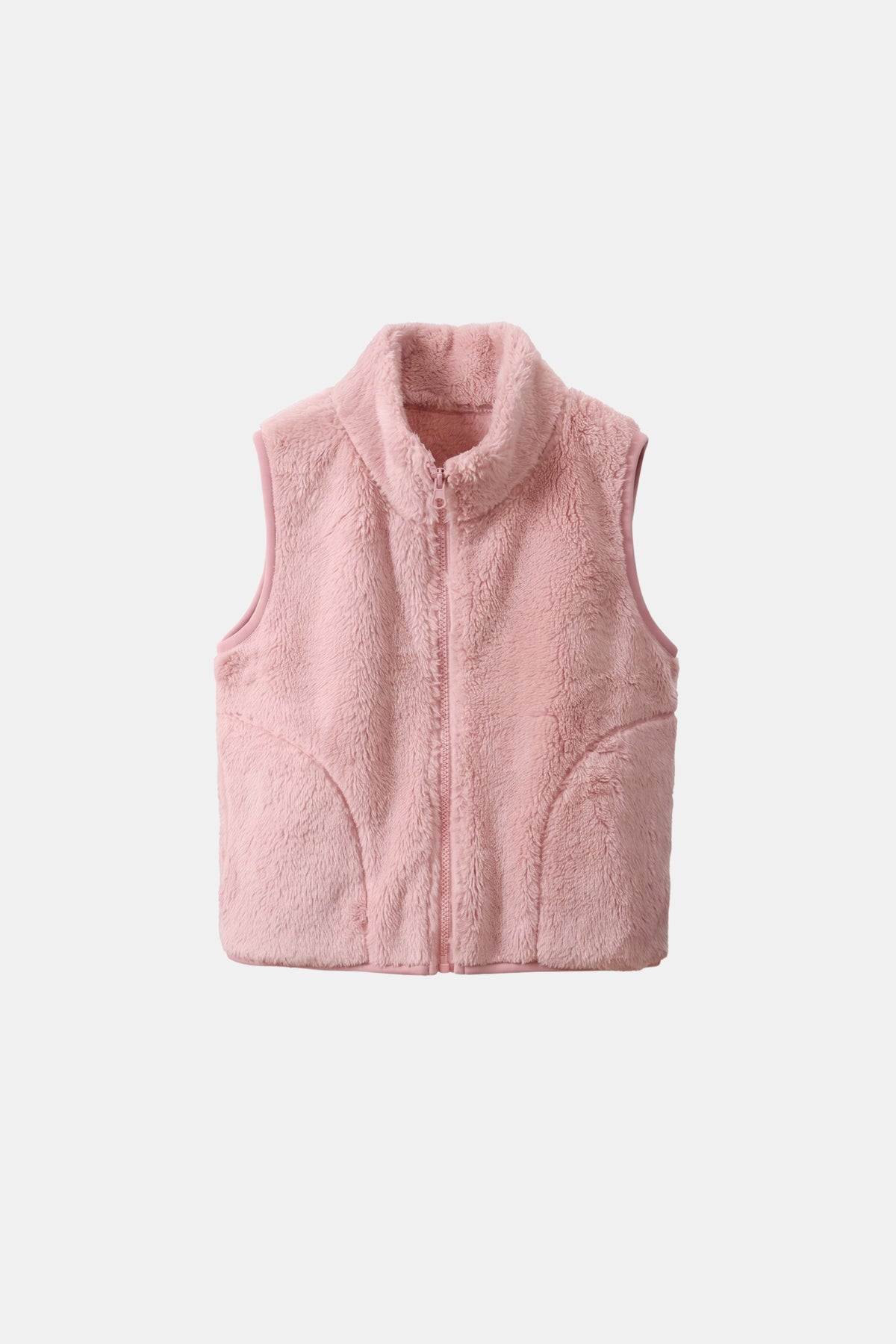 Faux Fur Gilet Pink Fluffy Women