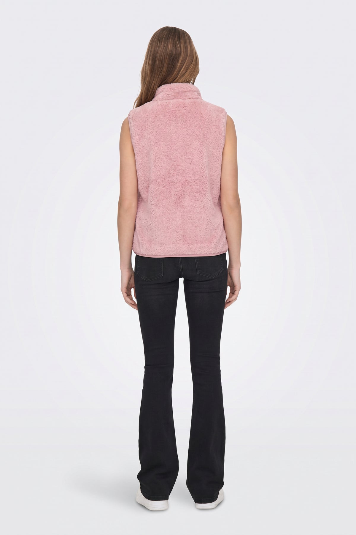 Faux Fur Gilet Pink Fluffy Women