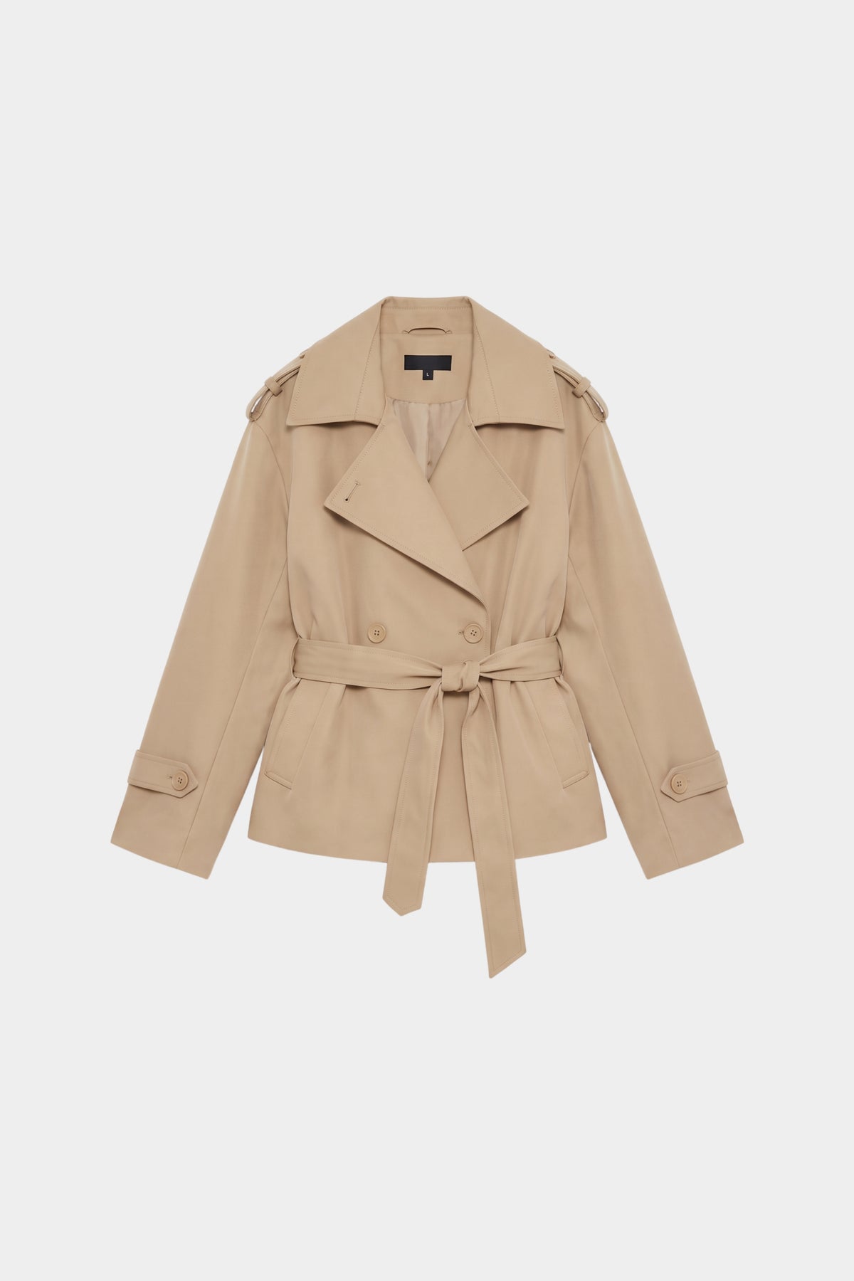 Camel wrap trench jacket women, front