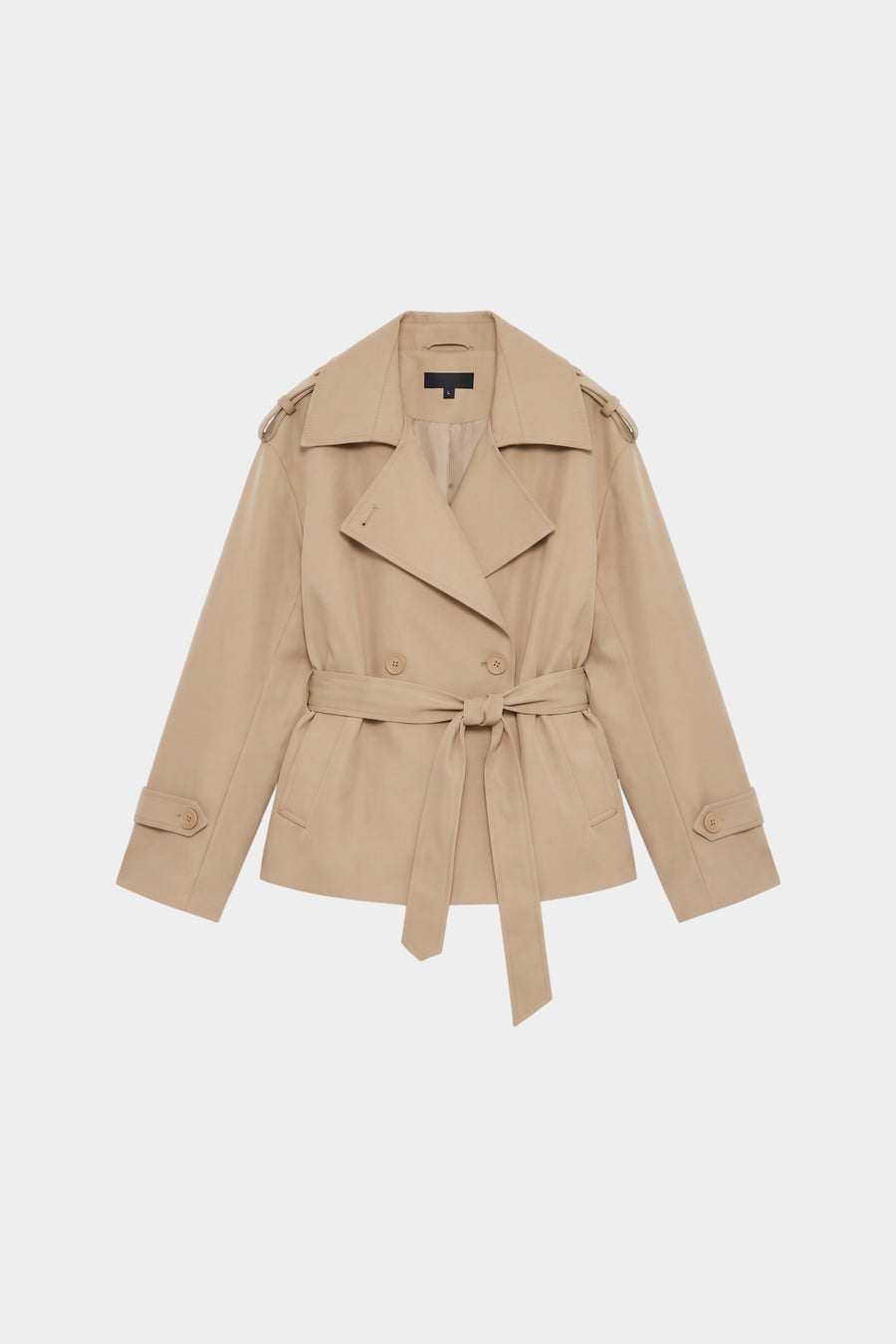 Camel wrap trench jacket women, front
