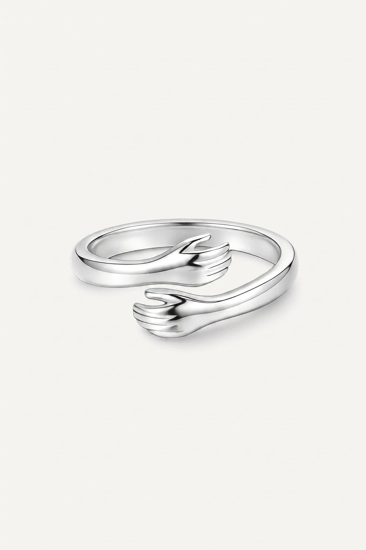 Silver Plated Ring Hug Open Wrap