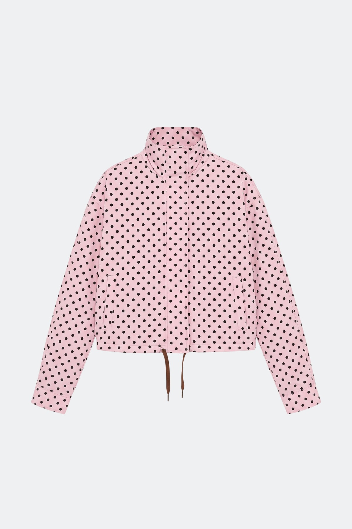 Pink jacket polka dot cropped women, front