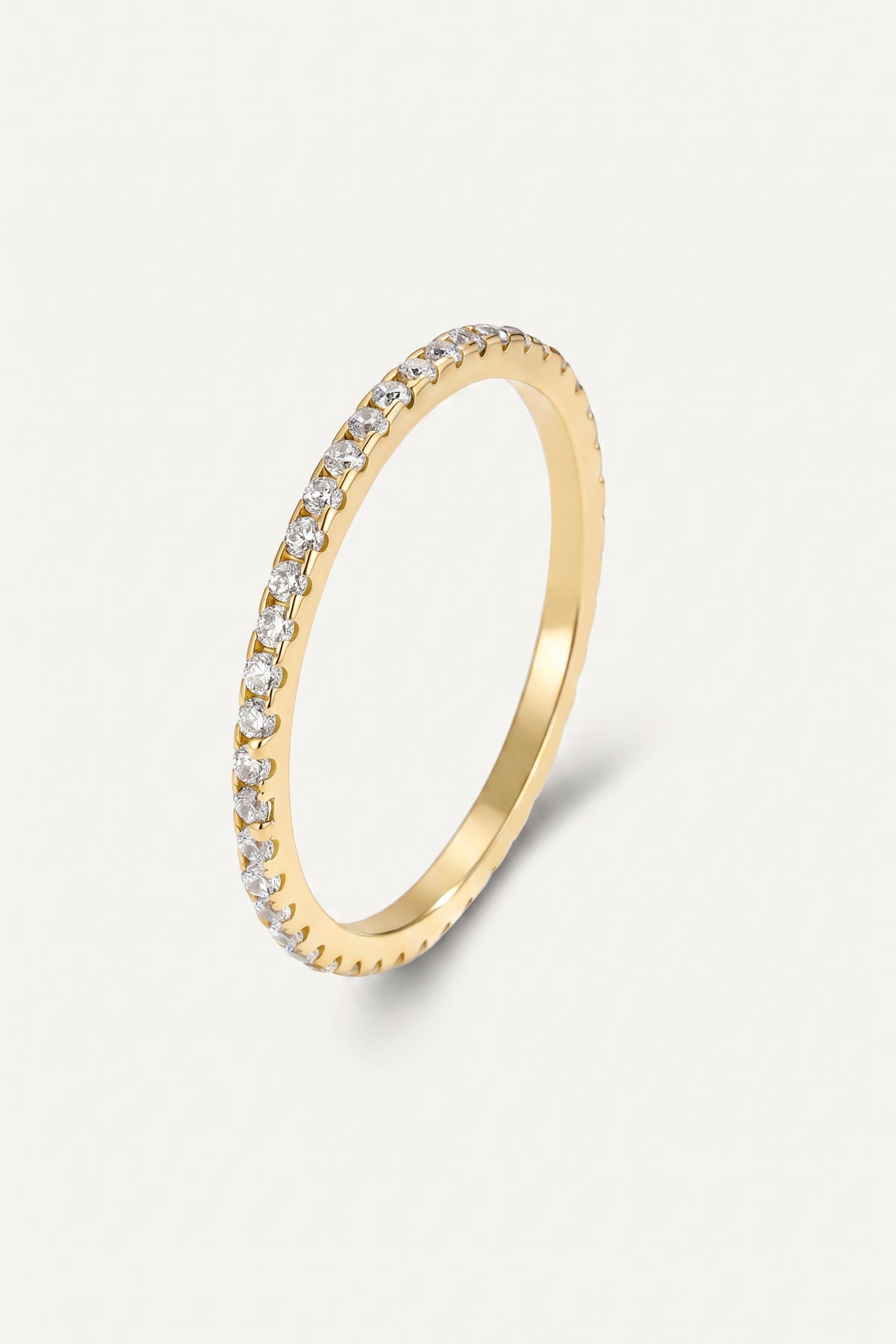 Gold Plated Ring Full Eternity Crystal