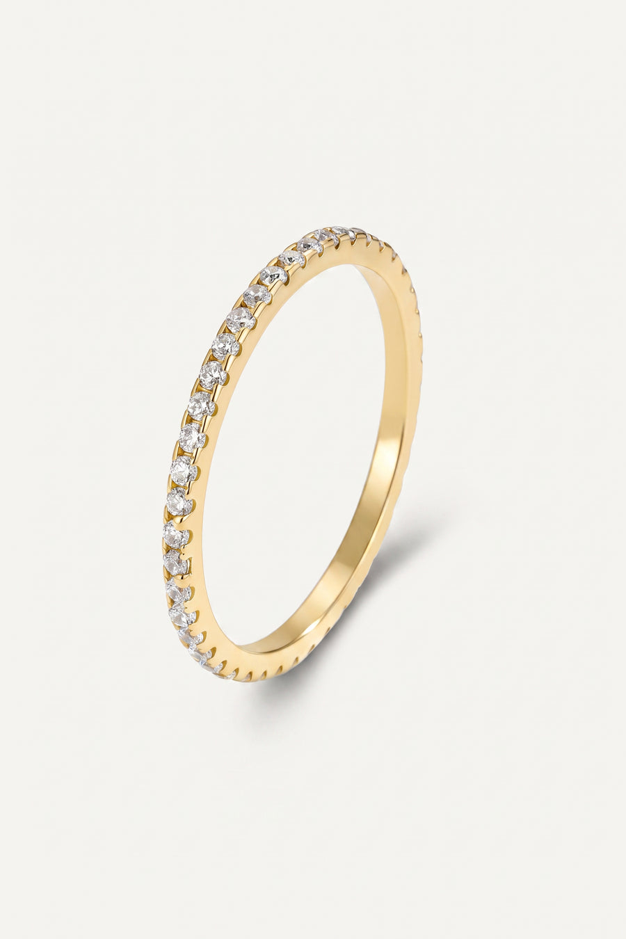 Gold Plated Ring Full Eternity Crystal