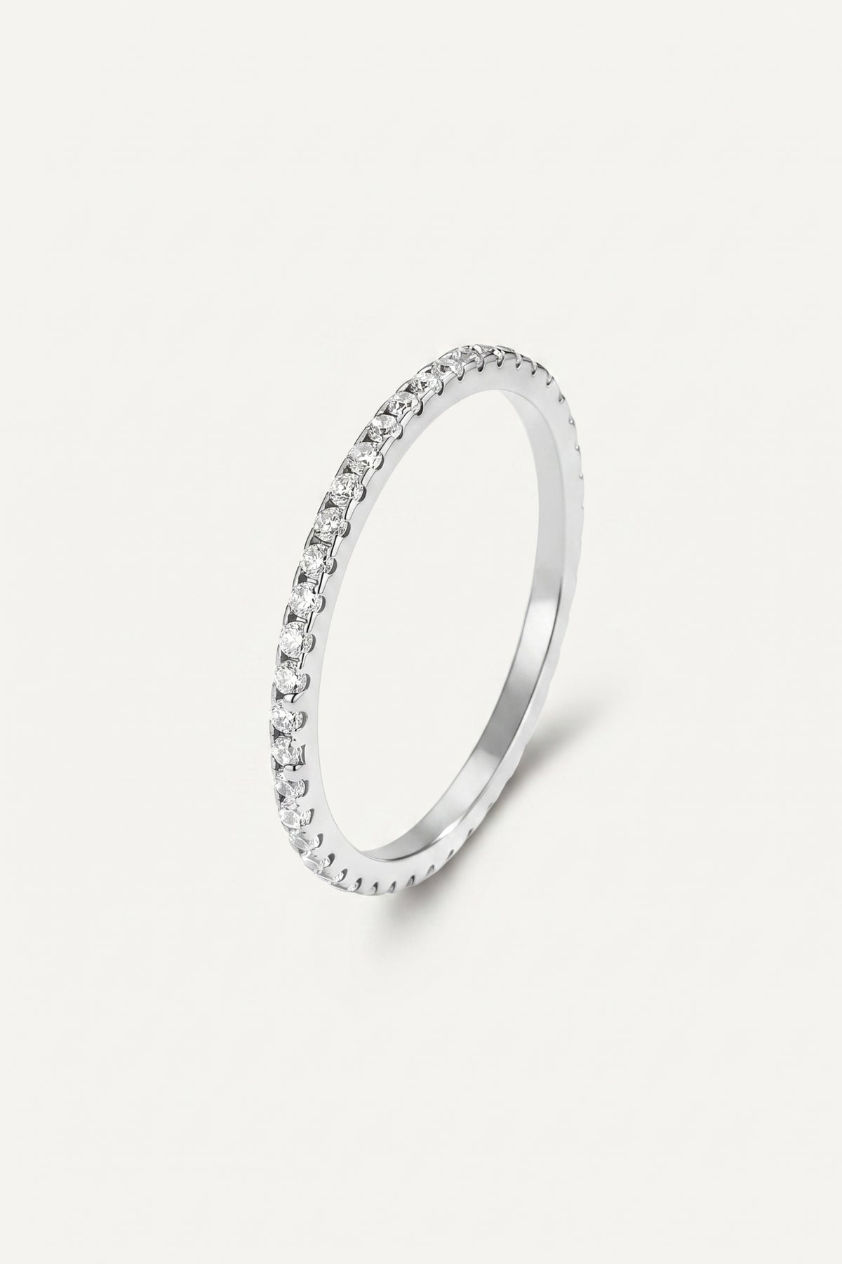 Silver Plated Ring Full Eternity Crystal