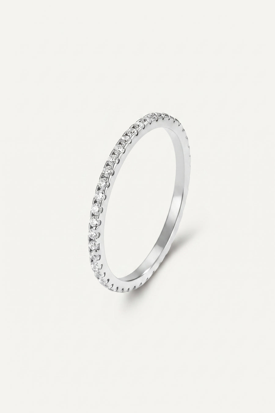 Silver Plated Ring Full Eternity Crystal