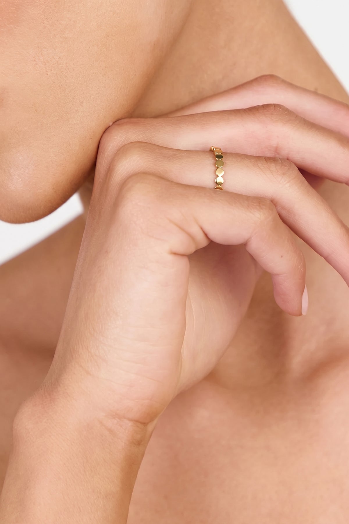Gold Plated Ring Flat Bead Band