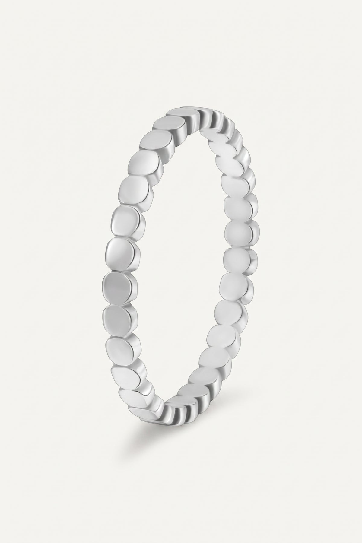 Silver Plated Ring Flat Bead Band