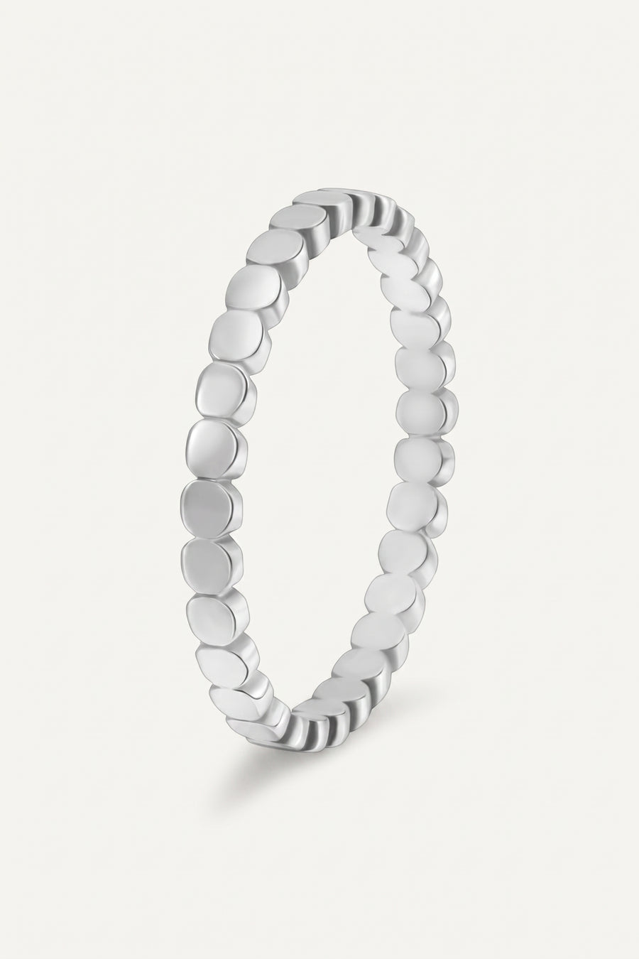 Silver Plated Ring Flat Bead Band