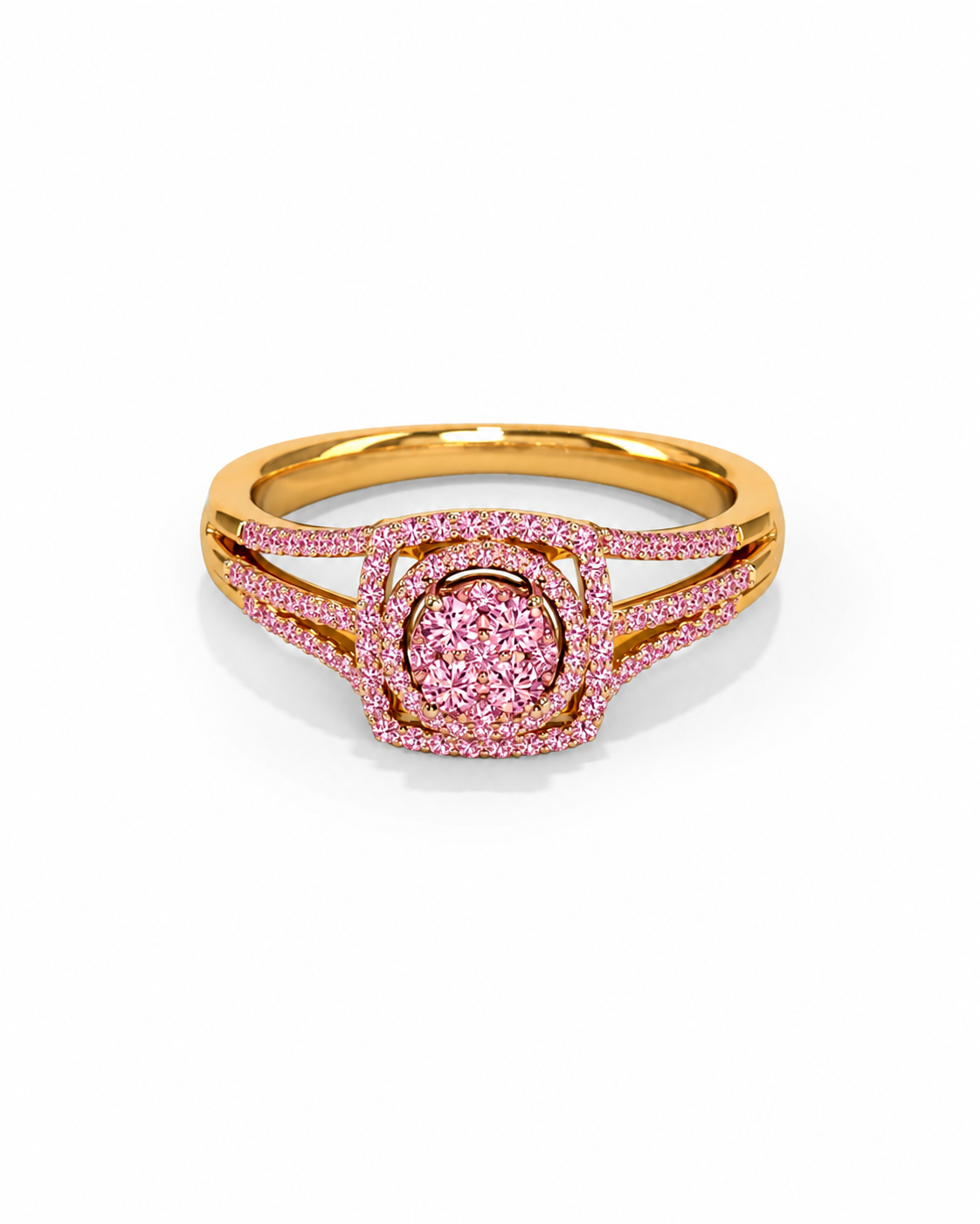 Rose Pink Crystal Statement Ring