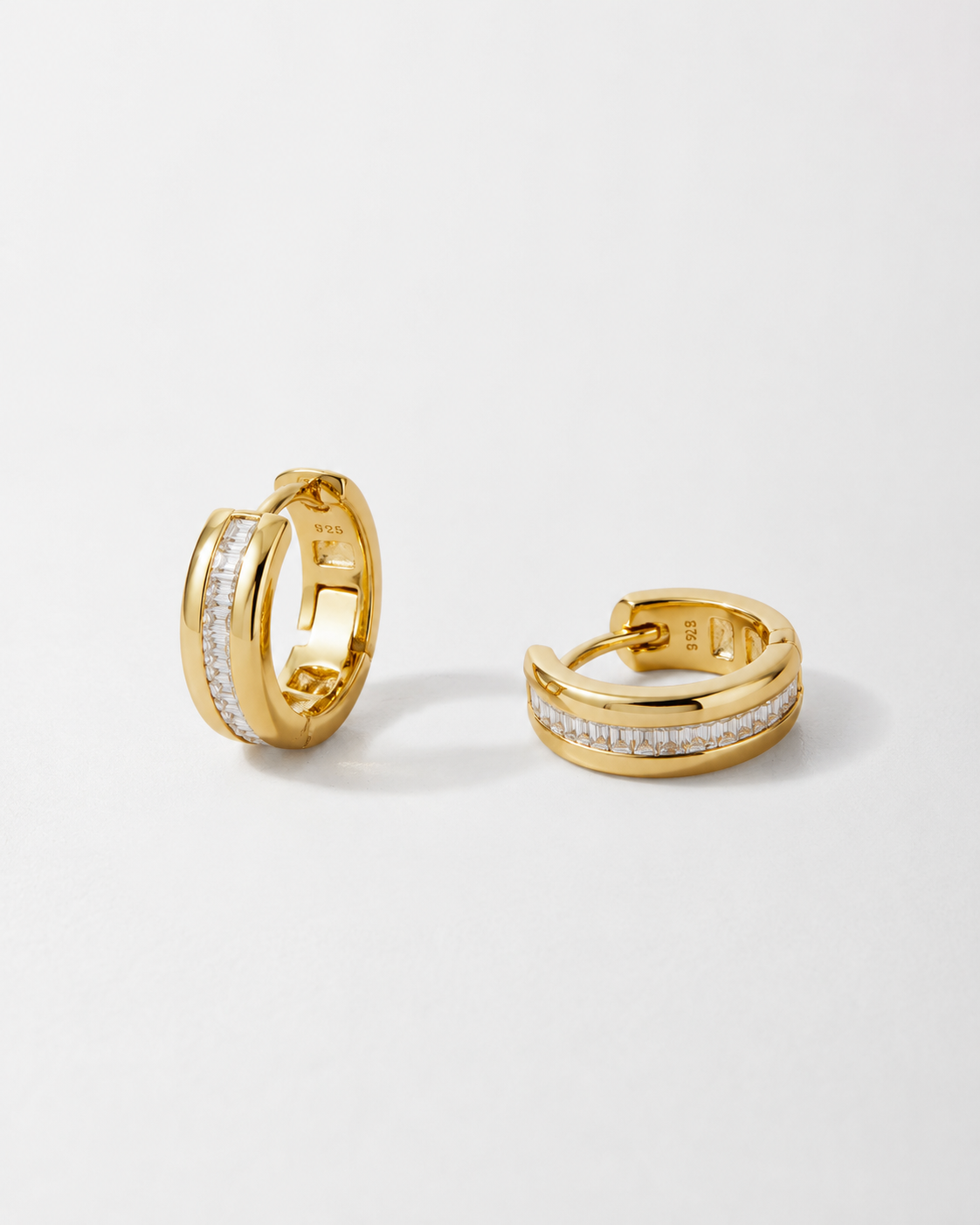 Gold Crystal Hoop Earrings