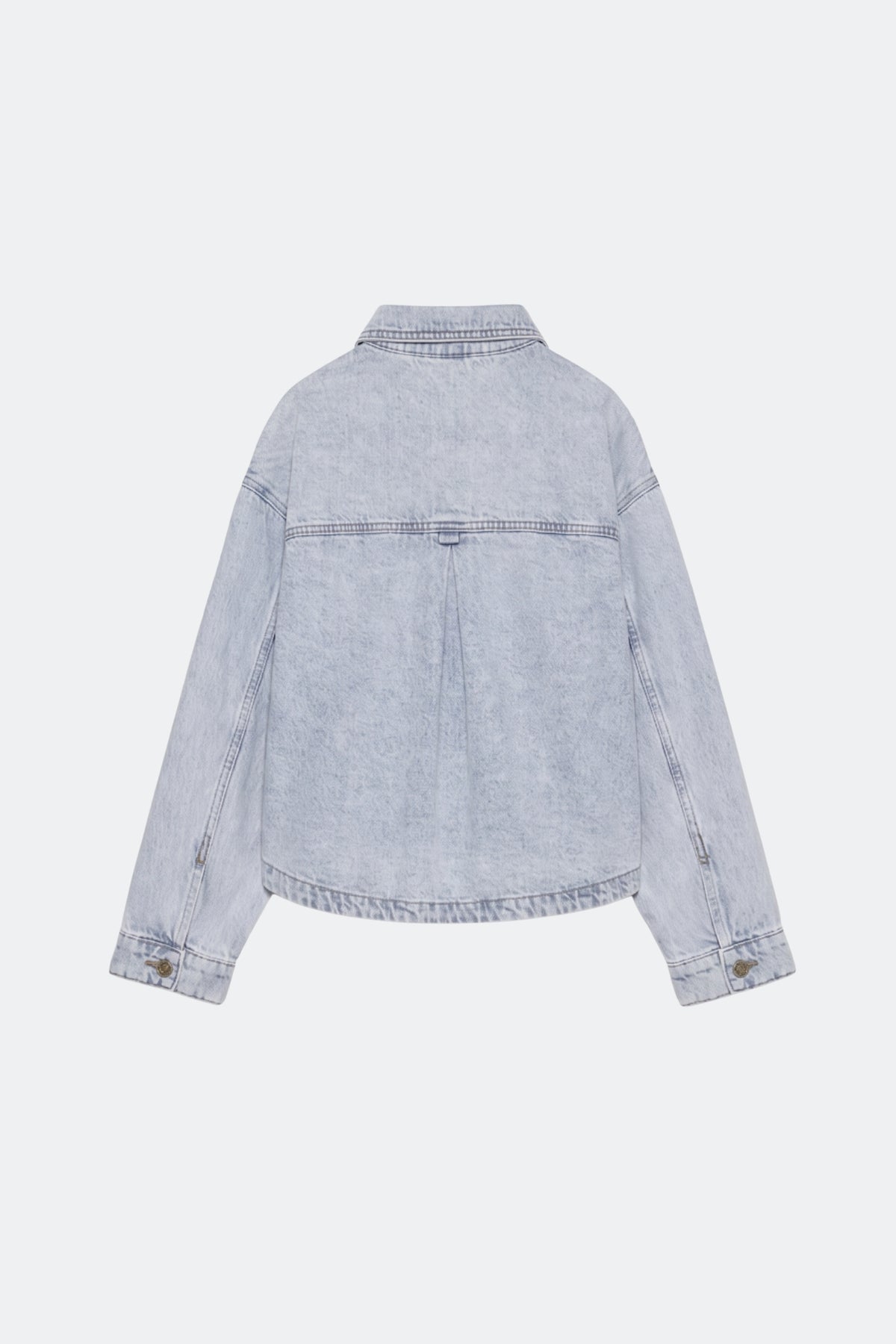 Light blue denim jacket oversized washed women, back