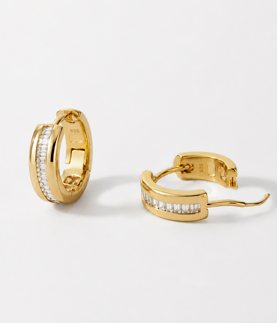 Gold Crystal Hoop Earrings