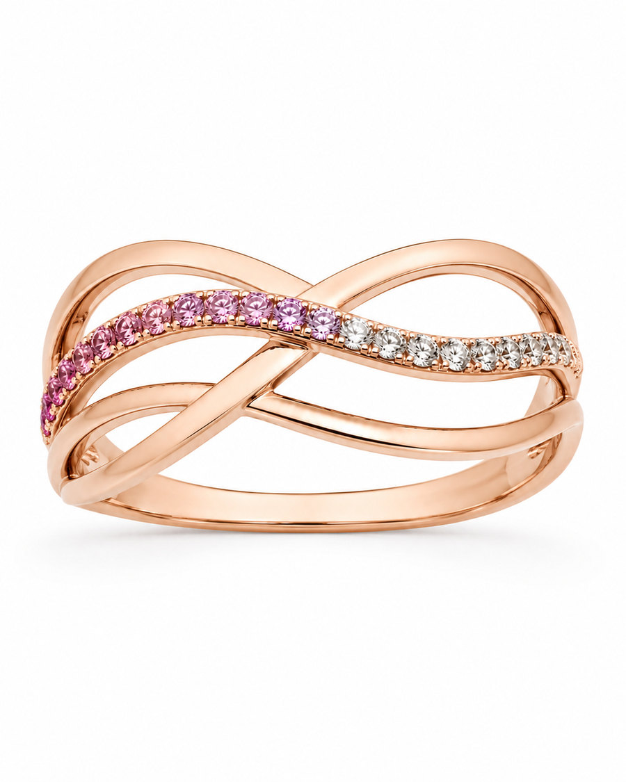 Rose Gold Infinity Crystal Ring