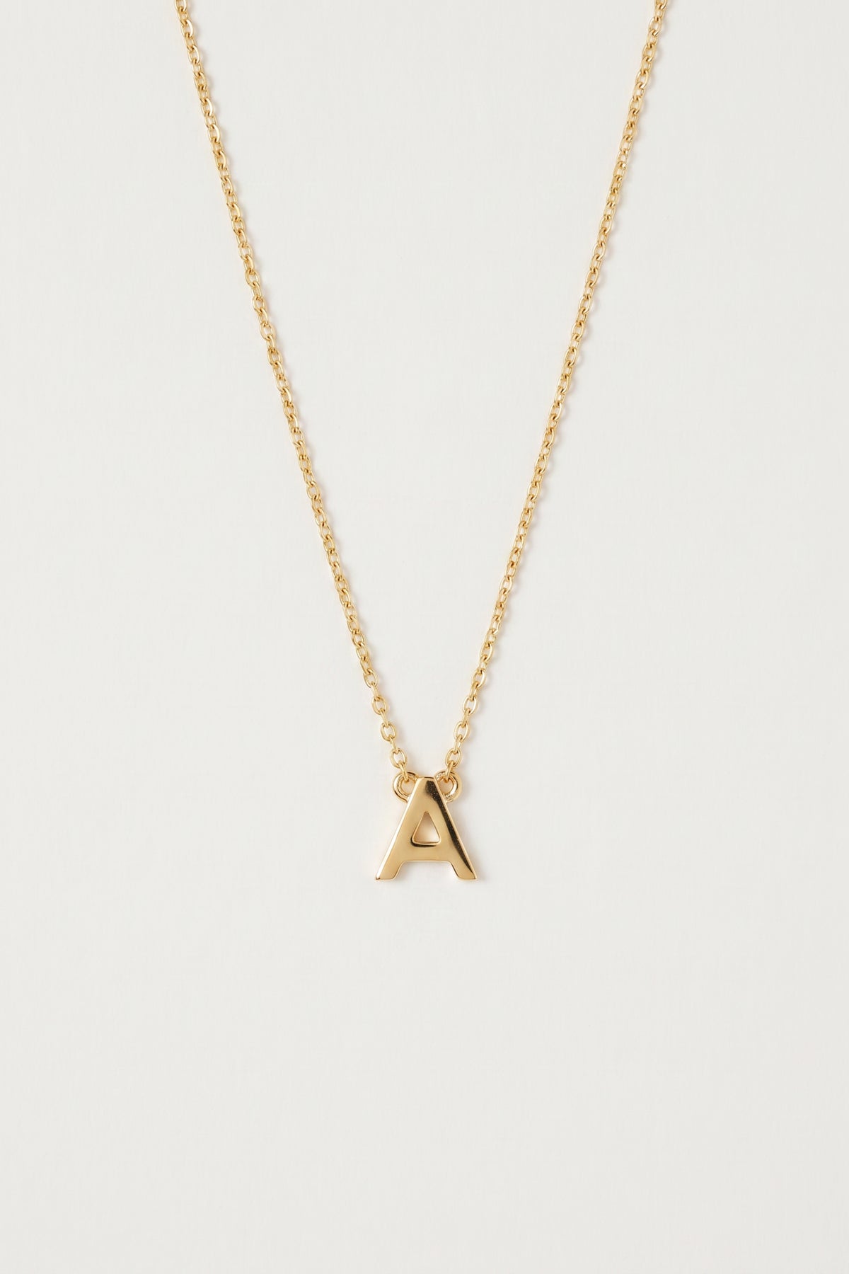 Gold Plated Necklace Initial Letter A