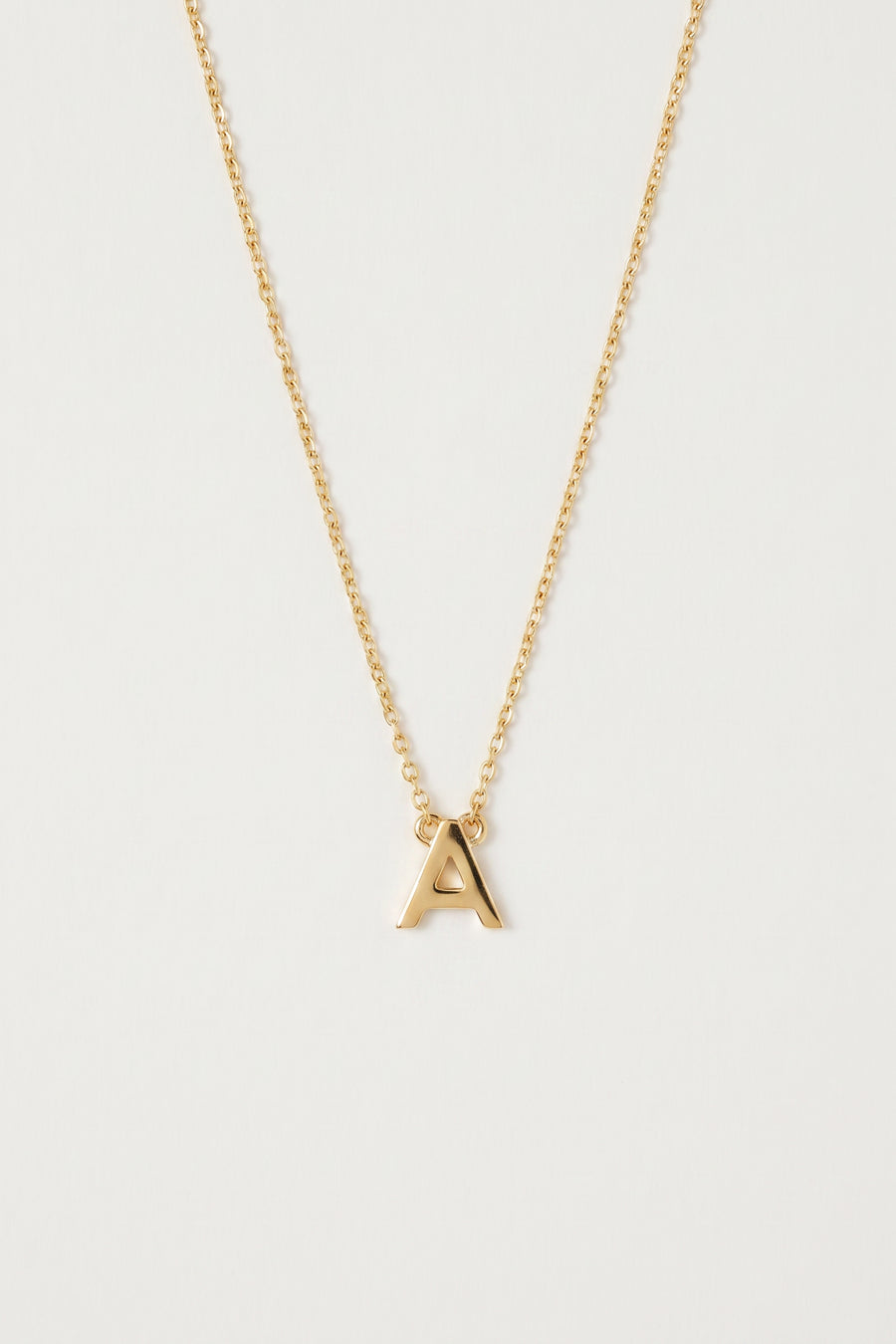 Gold Plated Necklace Initial Letter A