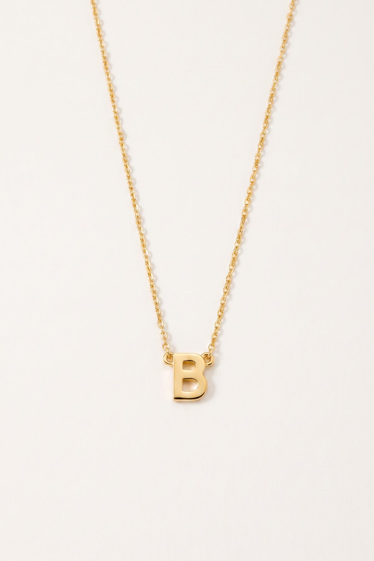 Gold Plated Necklace Initial Letter B