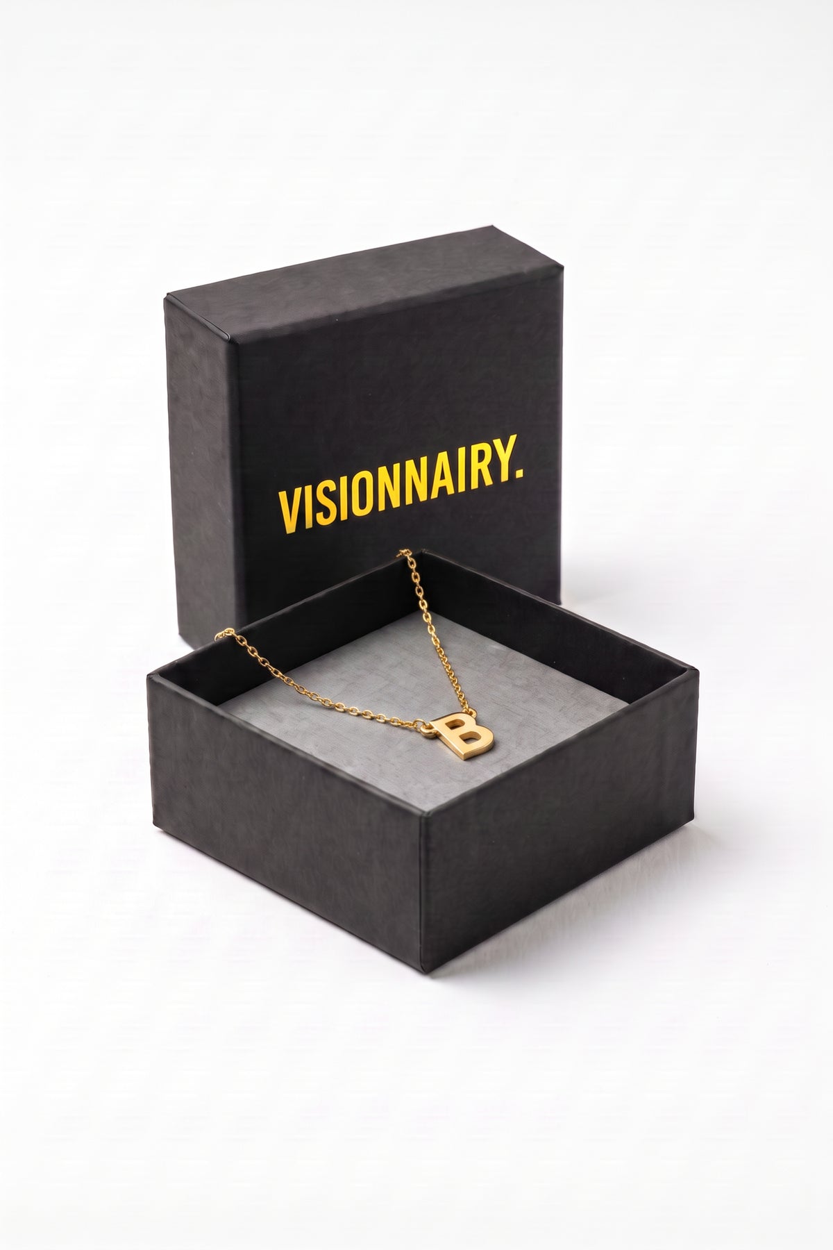 Gold Plated Necklace Initial Letter B