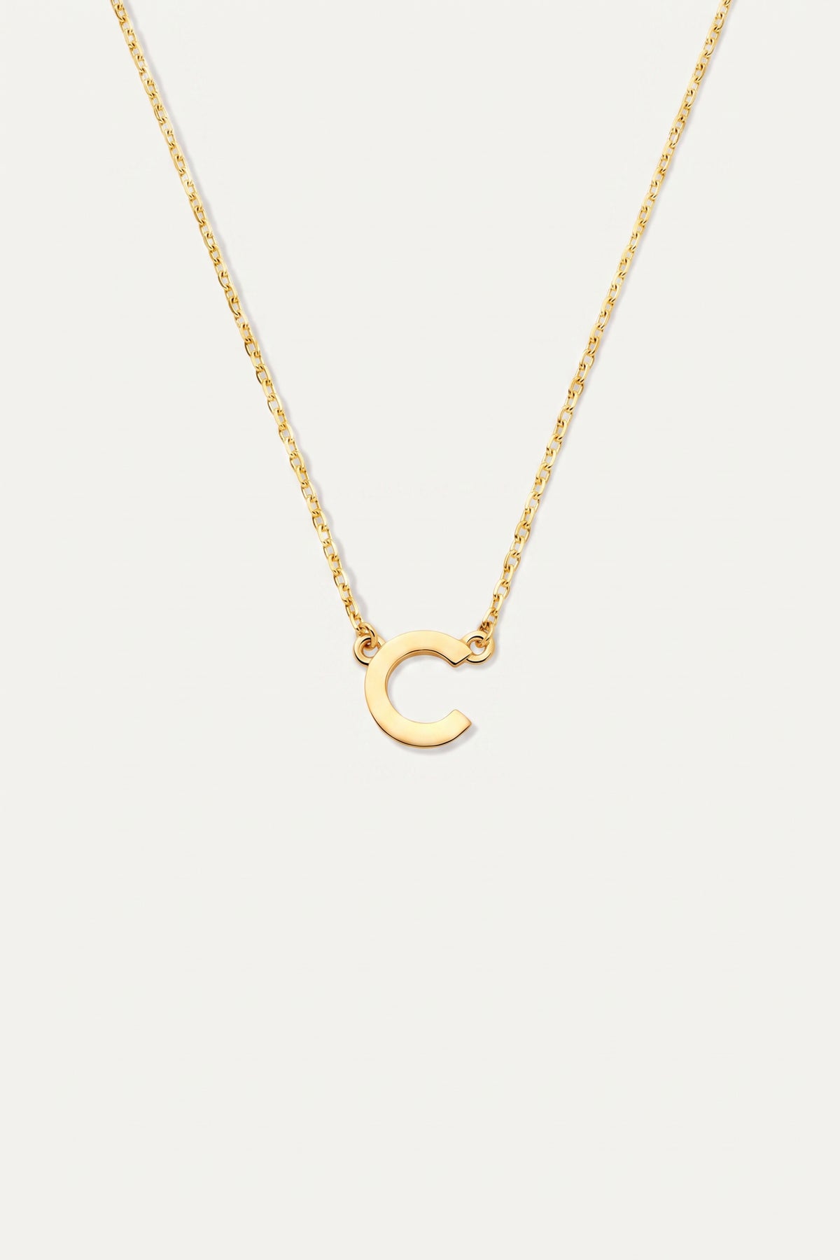 Gold Plated Necklace Initial Letter C