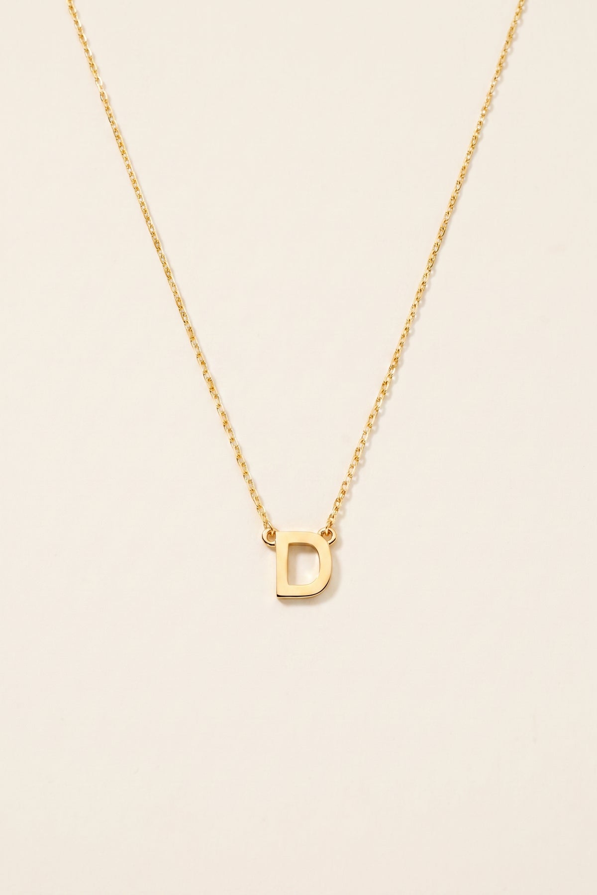 Gold Plated Necklace Initial Letter D