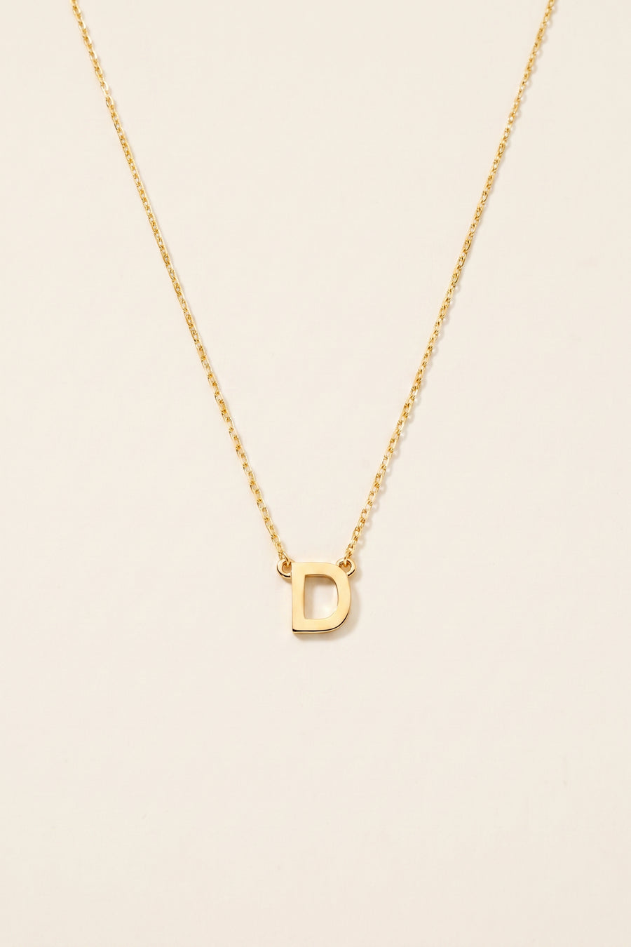 Gold Plated Necklace Initial Letter D