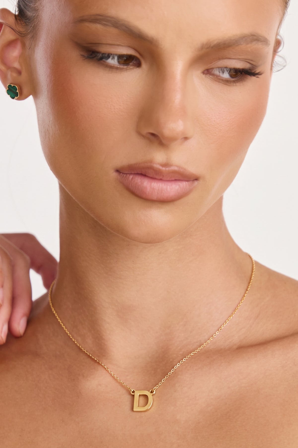 Gold Plated Necklace Initial Letter D