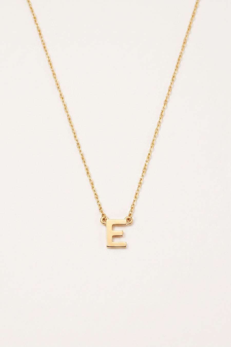 Gold Plated Necklace Initial Letter E