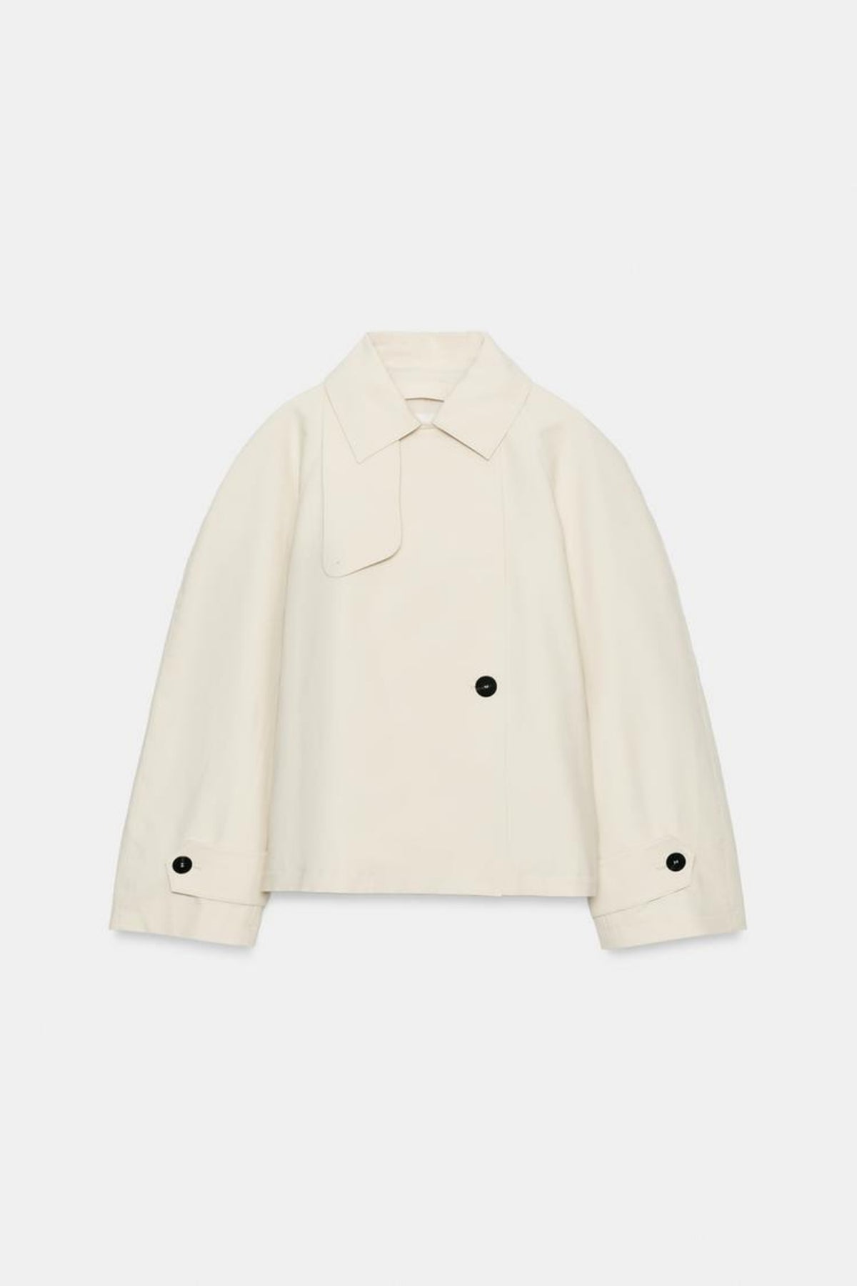 Cream Cropped Trench Jacket Lightweight Women