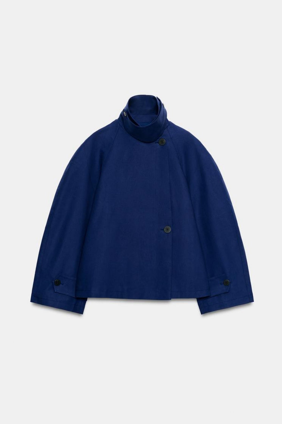 Blue Cropped Trench Jacket Lightweight Women