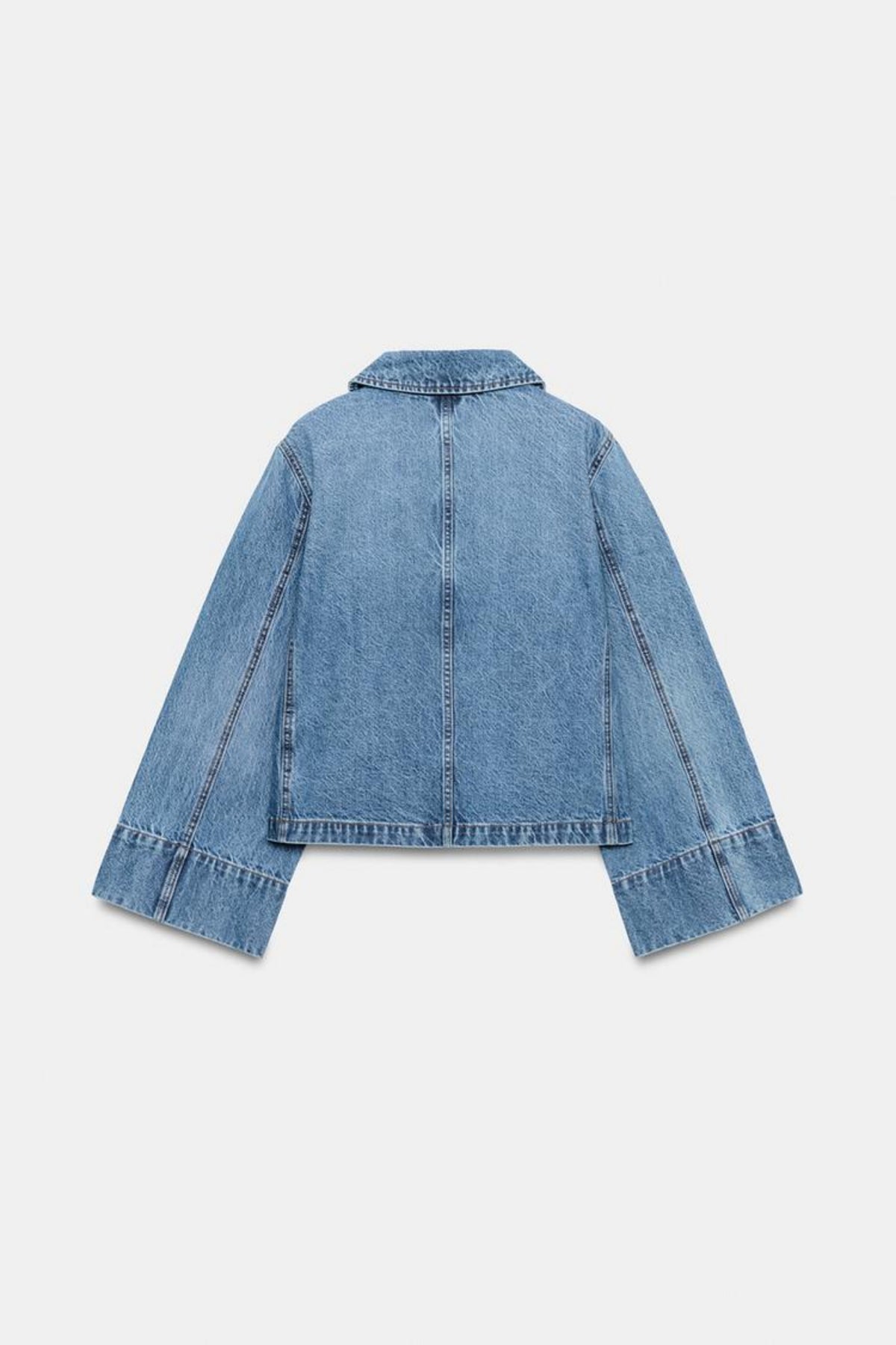 Blue Denim Jacket Cropped Oversized Women