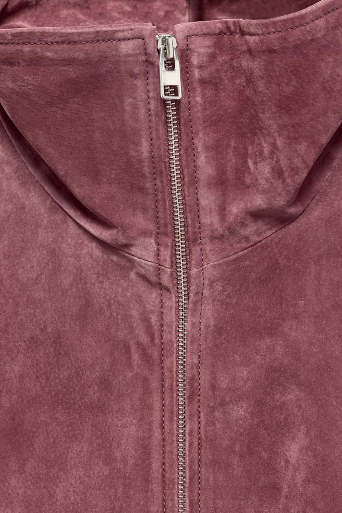 Faux Suede Jacket Pink Bomber Cropped Women