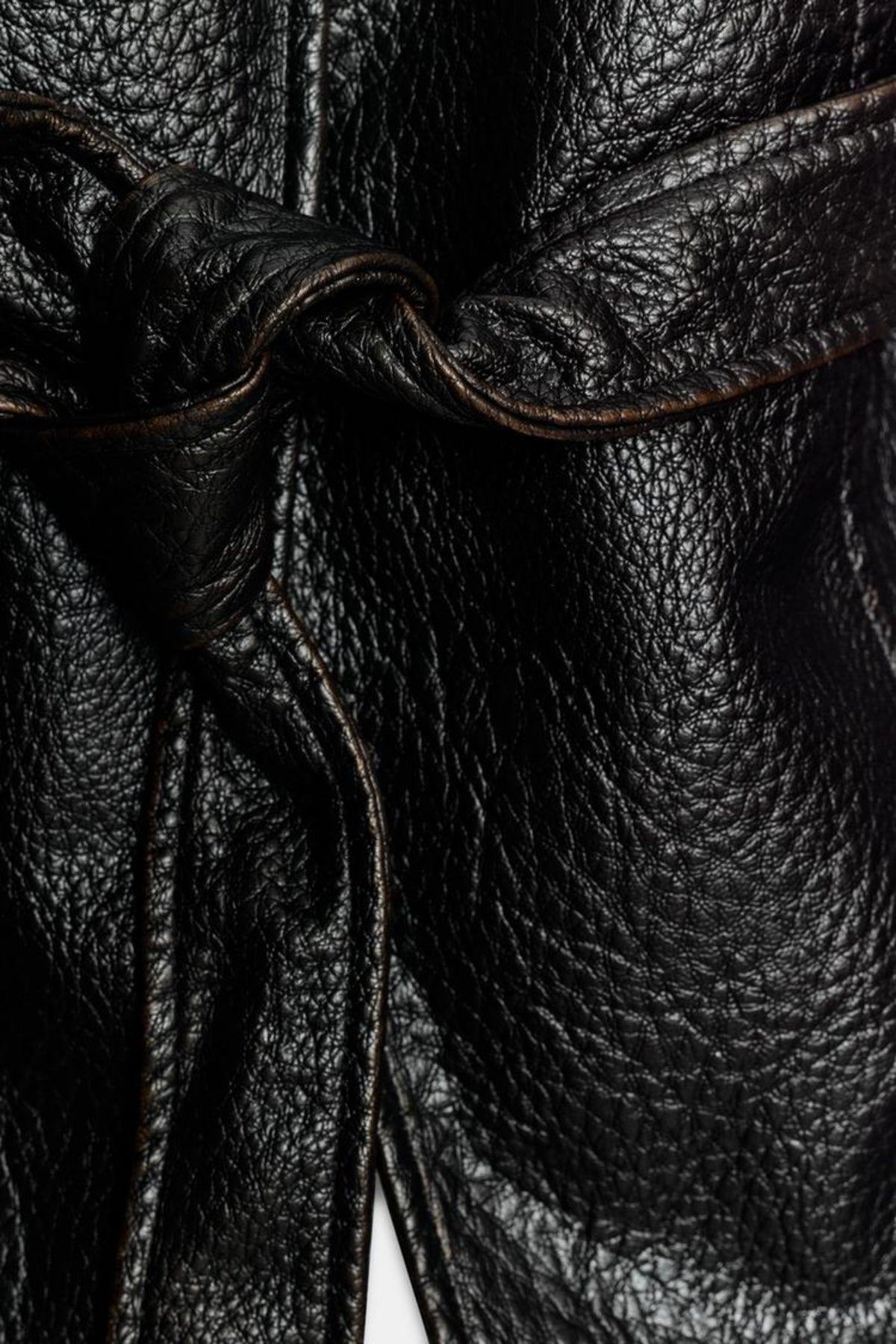 Faux Leather Jacket Black Belted Women
