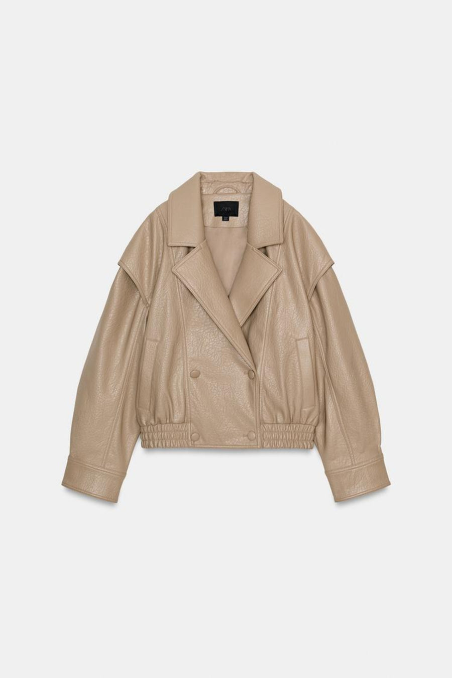 Faux Leather Jacket Tan Oversized Biker Women