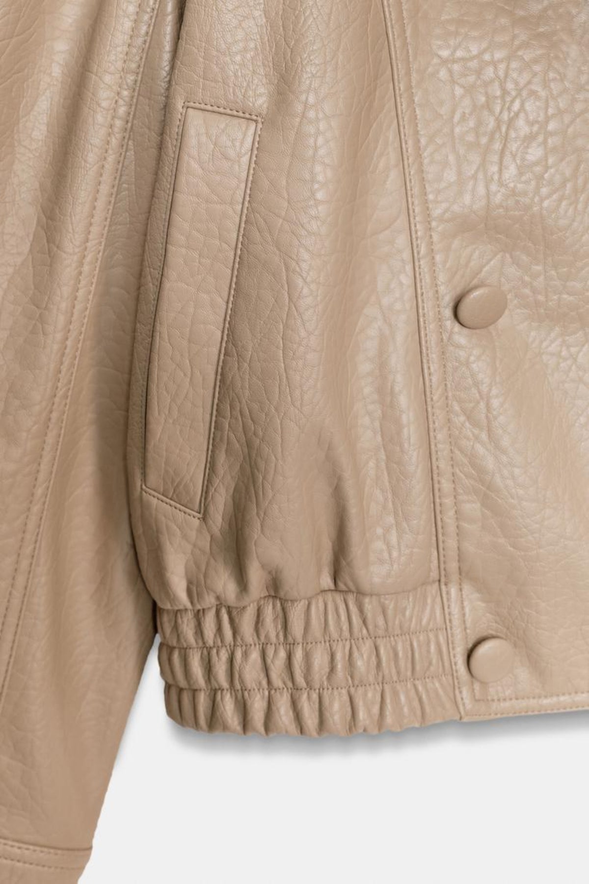 Faux Leather Jacket Tan Oversized Biker Women
